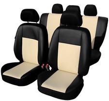 Premium beige Sitzbezüge Schonbezüge Kunstleder Universal für Alfa Romeo