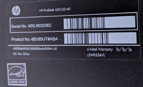 HP ProDesk 400 G5 MT Desktop i3-8100 3.60GHz 8GB RAM 240GB NVME+1TB HDD Win 11 - Picture 15 of 19