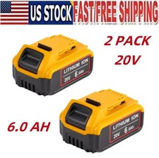 2PCS Replacement Battery 6.0AH Lithium Max For DeWalt DCB204 DCB205 DCB206 20V