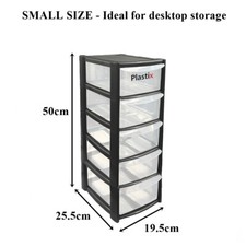 3/4/5/6 Tiers Mini Plastic Storage Drawers Tower Unit Desktop Home Office School