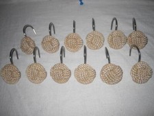 12 Zenna Home, Seaside Serenity Shower Curtain Hooks, Teal/Ivory