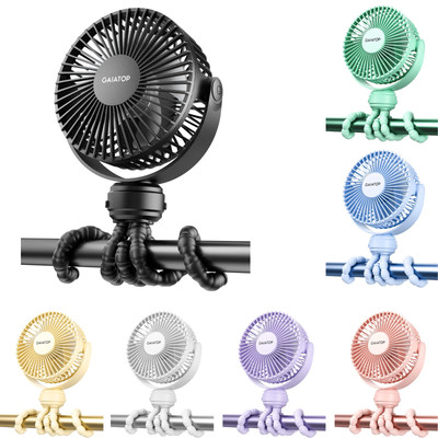Baby Stroller Fan, Mini Portable Fan Flexible Tripod Clip on Fan with 3 Speeds, 