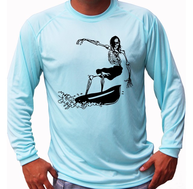 Surfing Board Surf Long Sleeve UPF 30 TShirt Fishing Boat Sport UV