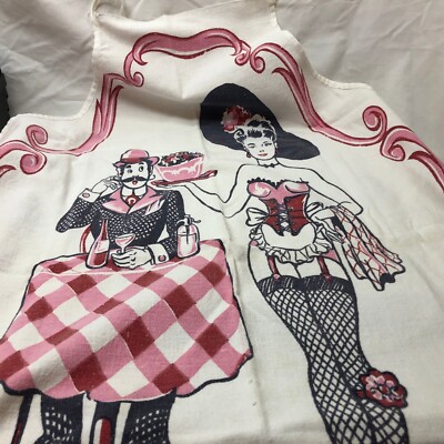 Women s Vintage look Style Apron Kitchen Cooking Man & Lady Some Dish