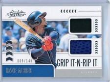 2020 Panini Absolute Ozzie Albies #GNR-OA Grip It-N- Rip It Dual Mem 9/145