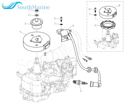 Ignition Coil Assy 6BX-85571-00 with CDI for Yamaha Outboard F4L F4S F6L F6S F6C - Picture 7 of 7