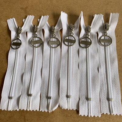 100 x WEISSE PREMIUM REISSVERSCHLÜSSE Nr. 5 GESCHLOSSENES ENDE 5'' NYLON REISSVERSCHLÜSSE METALLZUG - GROSSPACKUNG