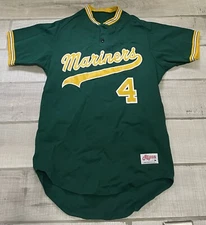 Mariners Vintage Ripon Green Yellow Stitched  Jersey M Medium Made In USA