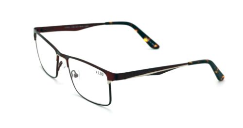 Men Premium Rectangle Stainless Steel Reading Glasses Wide Fitment Metal Reader - Picture 8 of 9