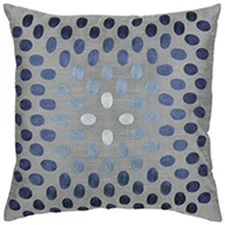 Rizzy Blue Dotted Gradient Bulbs Transitional Throw Pillow Circles T3070A
