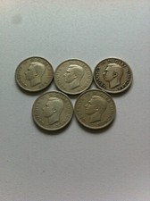 5 x King George Vl Half Crown Coins lot w7