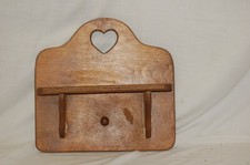 Wooden Shelf Wall Mount Heart Accent 1 Wood Peg Cabin Cottage Farmhouse Decor