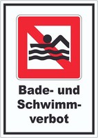 Schwimmen Und Baden Verboten Symbol Und Text Aufkleber