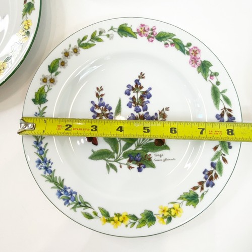 Royal Worcester Kräuter Salat Dessert Teller grüner Rand 5er Set Vintage Versand lesen - Bild 9 von 13