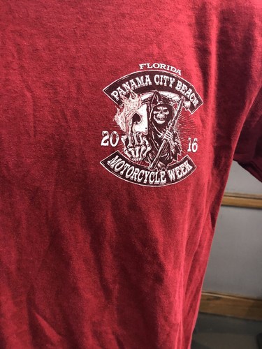Motorcycle Week Panama City Beach Florida 2016 Small Reddish T-Shirt - Imagen 2 de 9