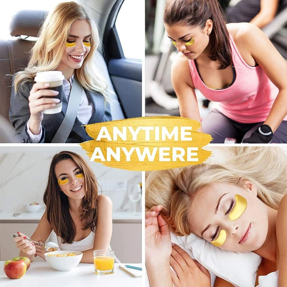 20 Pcs 24K Gold Powder Gel Collagen Eye Masks Patch, Remove Bags,Dark Circles - Image 4 of 4