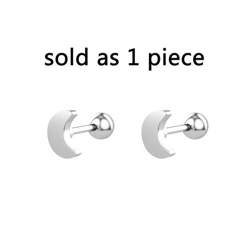 Mini Ear Stud Hypoallergenic Earring Jewelry Surgical Steel Screwed Ear Piercing - Picture 12 of 28