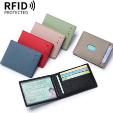 Slim Leather Wallet Business Credit Card ID Window Case Driver's License Holder