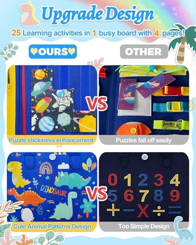 Busy Board Montessori Toys for 1 2 3 4 Year Old Boys & Girls Birthday Blue/P4 - Foto 6 di 7