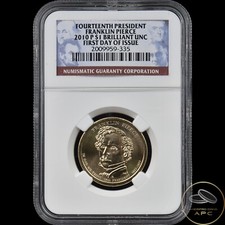 2010 P Franklin Pierce Presidential Dollar 14th President NGC BU FDOI