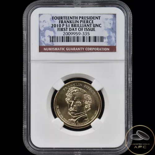 2010 P Franklin Pierce Presidential Dollar 14th President NGC BU FDOI