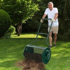 80L Compost Spreader Soil Seed Roller Peat Moss Lawn Garden Shaker Fertiliser