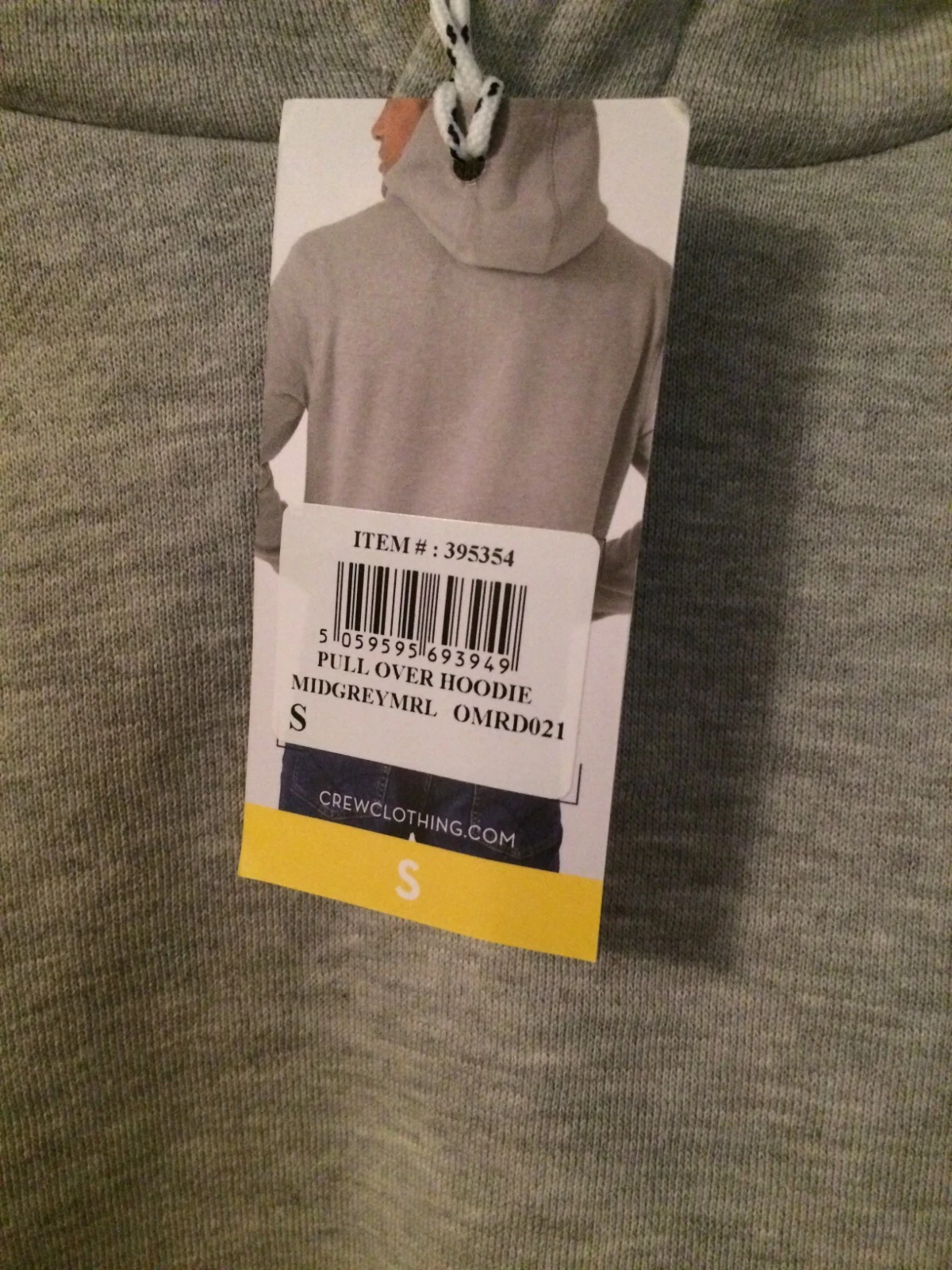 VETEMENTS Felpa con cappuccio Crew Clothing: Grigio chiaro. Taglia S. Nuovo con etichette. Spedizione gratuita.