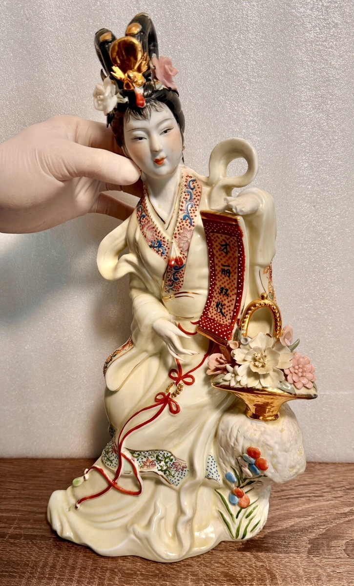 Figurine Geisha En Celluloïd, Vintage, Couple, Style Japonais, état D'occasion