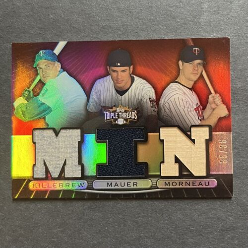 2007 Topps Triple Threads Relics Combos #16 Killebrew / Joe Mauer / Morneau  /36 - Afbeelding 1 van 2