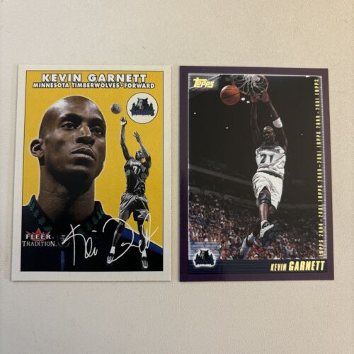 Kevin Garnett - 2000-01 Fleer Tradition #151 AND Topps #20 - 2 Cards !!