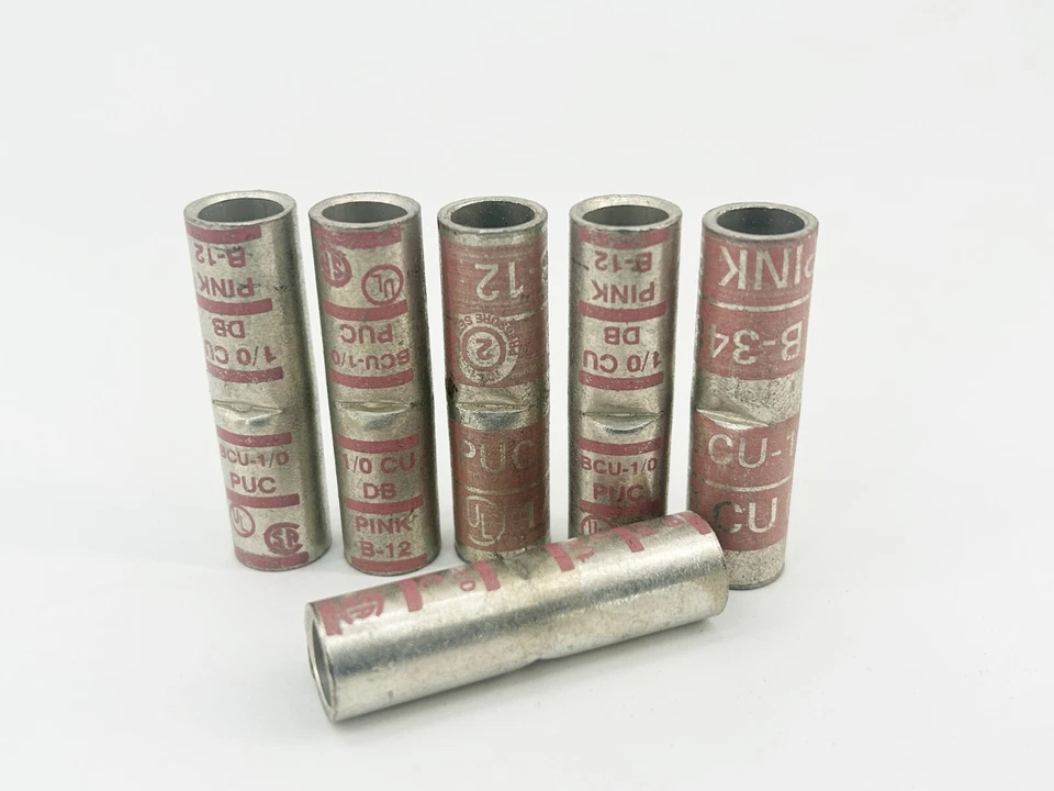 New Lot of 6 Penn Union BCU-1/0 Splice Connector 1/0 Pink - Image 3 of 4