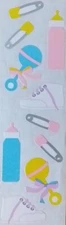 Mrs Grossman`s BABY THINGS  Stickers 1991 Vintage! bottle rattle pins