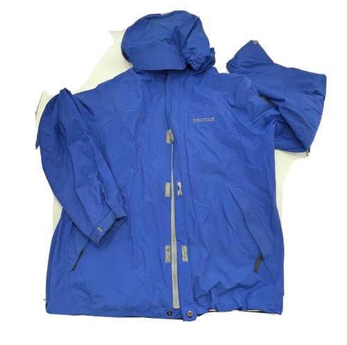 MARMOT Full Zip Nylon Rain Coat Jacket Shell Blue Mens Size Large