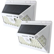 2XSolar Lights Outdoor Motion Sensor Security Deck Yard Patio Lamp 60 LED 3 Mode