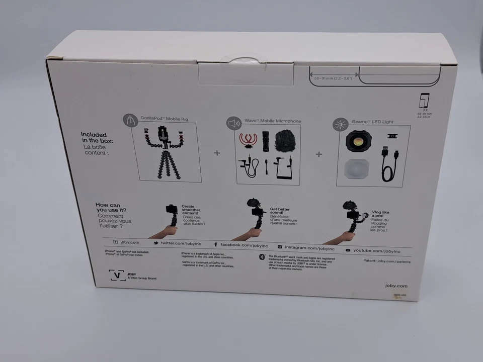 JOBY GorillaPod Móvil Vlogging Smartphone Kit Micrófono Luz y Trípode Foto 3 de 4