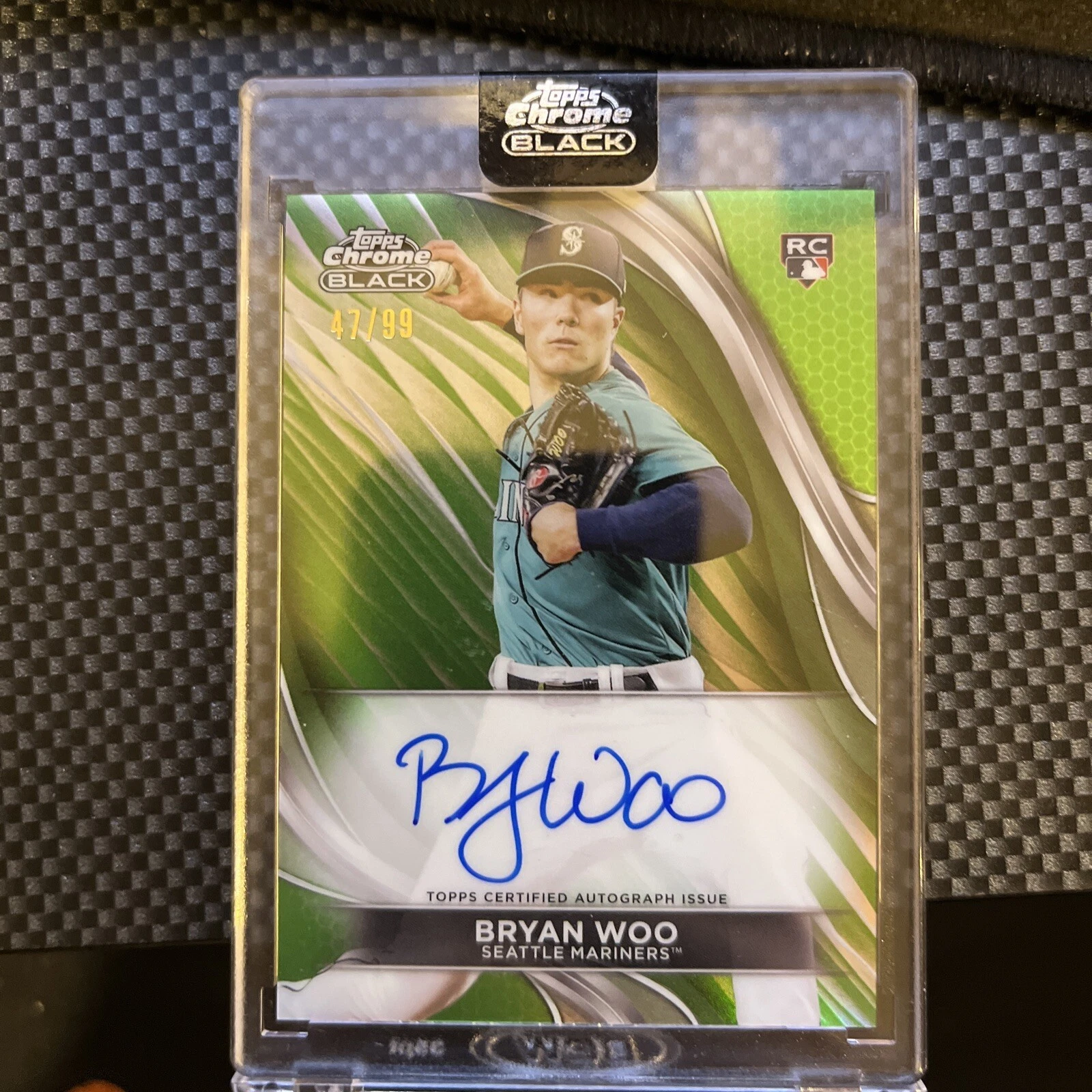 2024 Topps Chrome Black Bryan Woo Green Auto /99