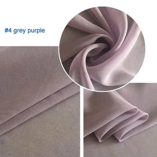 45'' Wide By Yards Palin Color Pure Silk Chiffon Georgette Fabric Dress Scarf - Picture 21 of 27