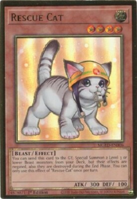 RESCUE CAT *** 1ST EDITION (ALTERNATE ART) GOLD RARE MGED-EN006 NM