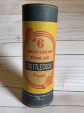 VINTAGE ANTIQUE BADMINTON SHUTTLECOCKS IN ORIGINAL CONTAINER