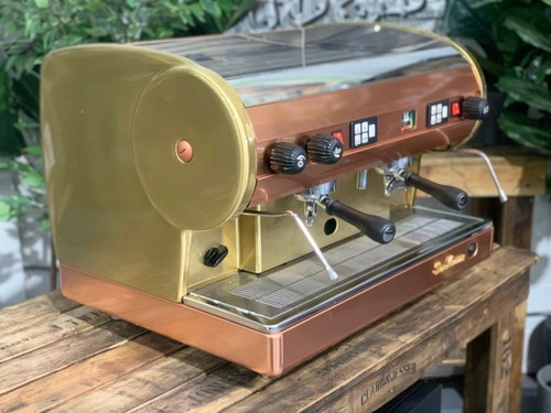 SAN MARINO LISA 2 GROUP STAINLESS GOLD AND BRONZE ESPRESSO COFFEE MACHINE - Picture 12 of 12