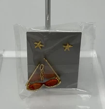 Fashion Royalty Natalia Bombshell Beach “Golden” Starfish Earrings Sunglasses