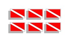 Mini Scuba Diving Flag Sticker Diver Down Car Truck Tag Laptop Phone Bumper D...