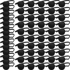 Adjustable Black Pirate Eye Patch for Adults - 54 Pcs Cosplay Costume Accessory