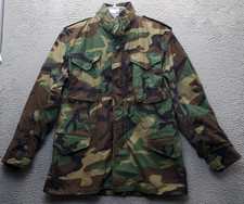 Vintage US Army M-65 Field Military Jacket Mens Small Multi Woodland Camouflage