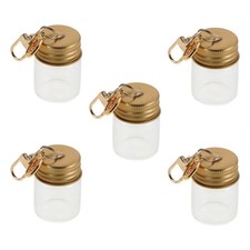 5Pcs Multi Color Mini Glass Bottle Keychains Durable DIY Message Bottles Kit