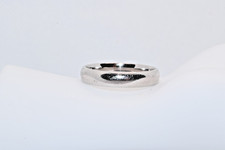 Vintage 9ct White Gold Heavy D Shape Wedding Band Ring 5mm Size R½ 4.17g