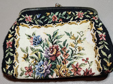 Vintage Bag Tapestry Retro Evening Clutch Gold Snap Clasp Hardware Floral