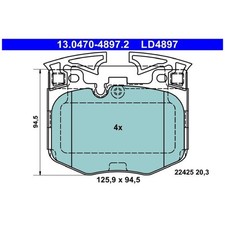 Satz Bremsbeläge Bremsklötze vorne für BMW 4-er G22 G23 Gran G26 5-er | 24052