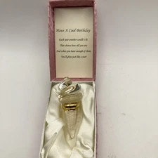 About Face Designs BEAUTIFUL Glass Ice Cream Cone in Satin Box Great Gift 2007