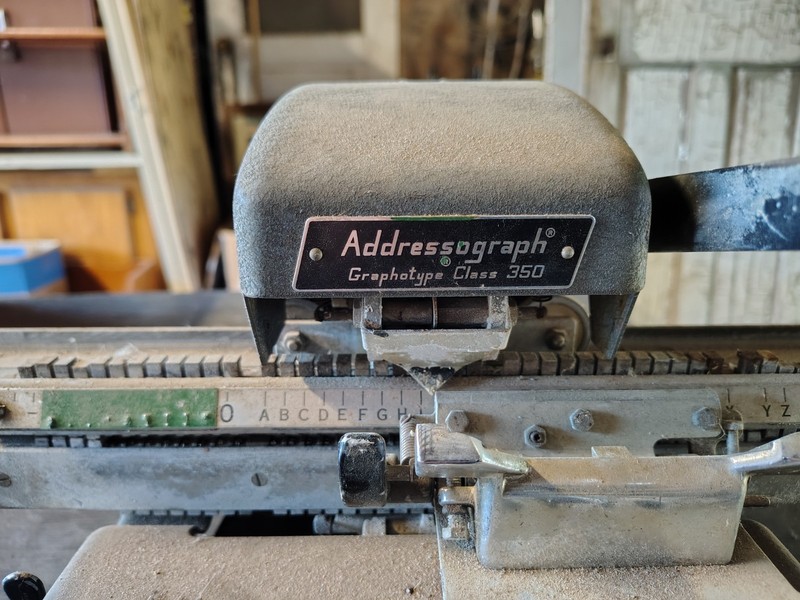 Addressograph Graphotype Class 350 Manual Embosser Straight Stamp Press Metal